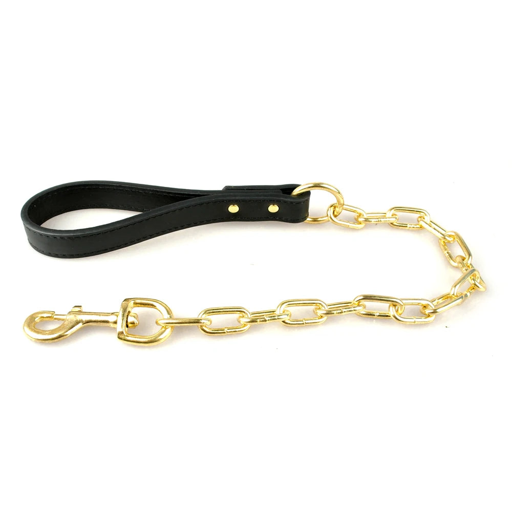 Large Dog Pet Pitbull Gold Spikes Studded Leather Harness Collar Leash Set for Large Dogs