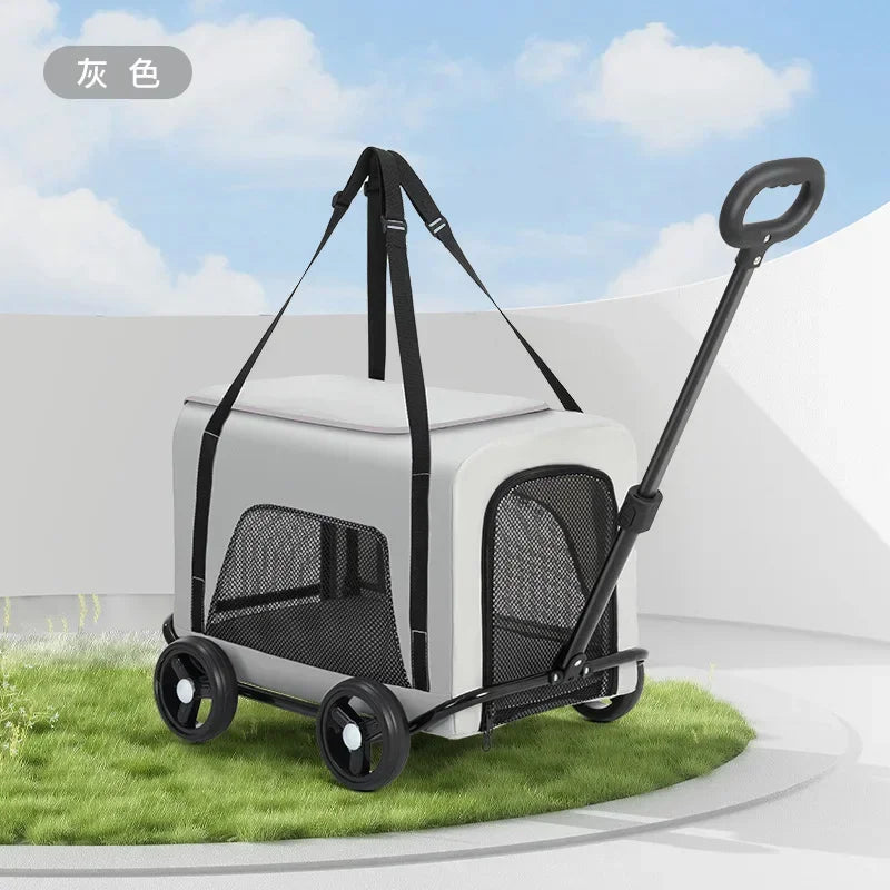 Small Pet Cart Dog Cat Trolley Out Small Pet Cart Lightweight Dog Supplies