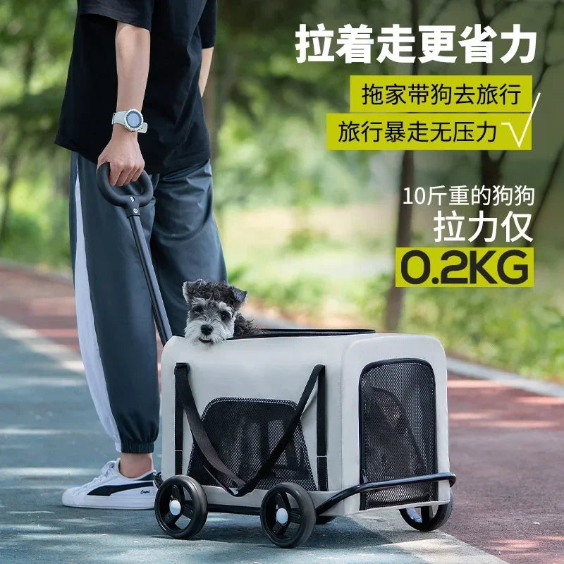 Small Pet Cart Dog Cat Trolley Out Small Pet Cart Lightweight Dog Supplies