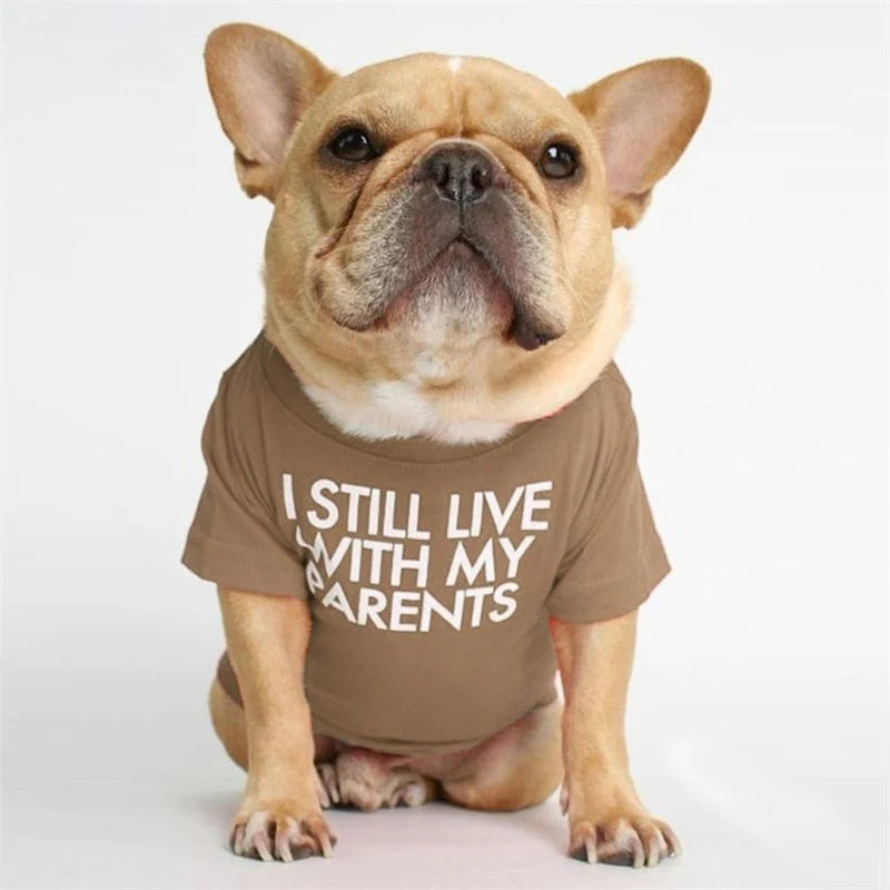 Spring Summer Pet Dog Clothes Round Neck T-shirt for Small Dogs French Bulldog Shiba Inu Puppy Pullovers Letter Print Vest