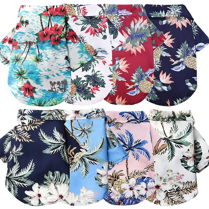 Hawaiian Beach Style Dog Clothes Summer Dog T-Shirt Pet Clothes For Small Dogs Cats Chihuahua Yorkies Clothing Thin Puppy Shirts