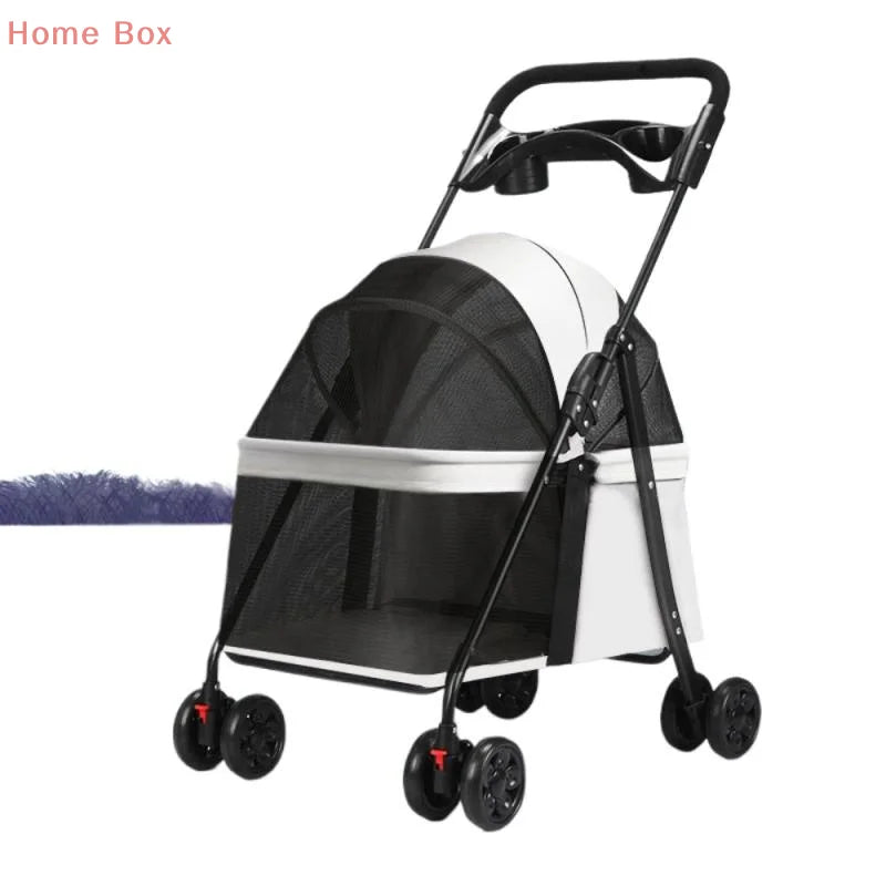 Foldable Pet Stroller Cat Small Dog Cart Puppy Kitten Teddy Car Outdoor Lightweight Folding Pet Stroller