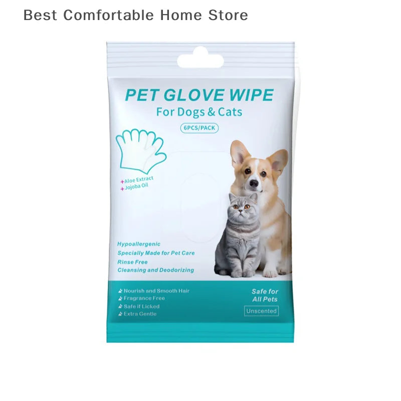 Daily Care Cat Dog Disposable Glove Pet Wash Free Glove No Rinse Washing Gloves Deodorizing Dry Cleaning Wet Towels Pet Supplies