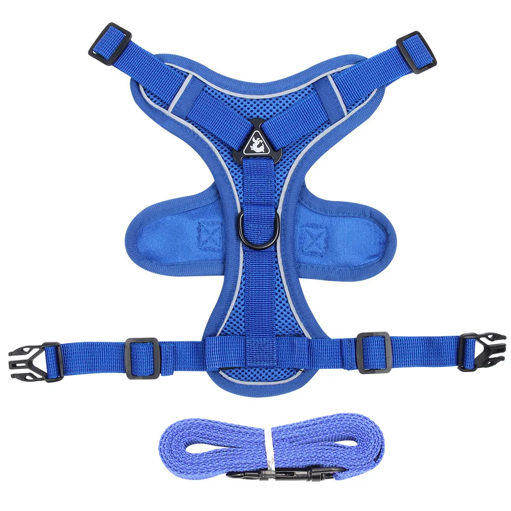 Dog Harness Cat Leash Collar Bulldog Straps Small Medium Dog Harnesses Bichon Frise Vest Puppy Reflective No-Pull Pet Supplies