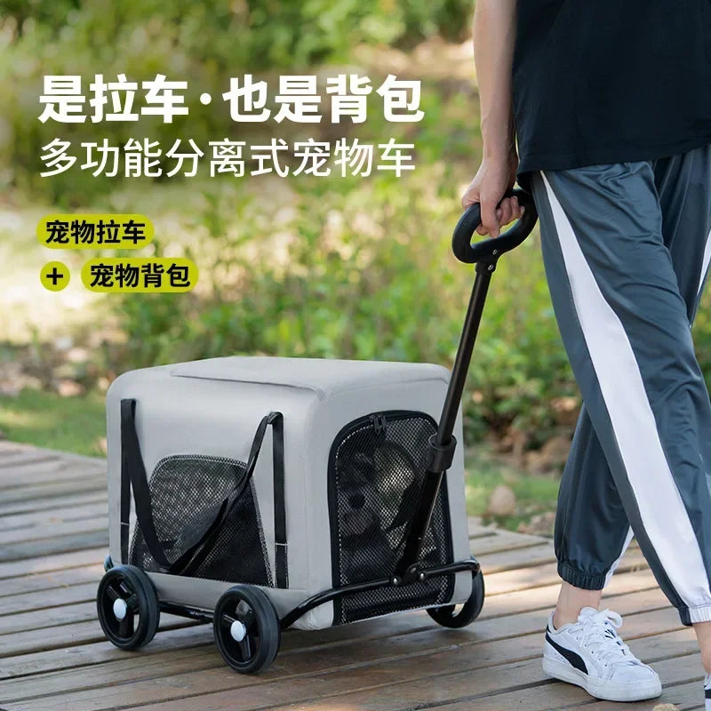 Small Pet Cart Dog Cat Trolley Out Small Pet Cart Lightweight Dog Supplies