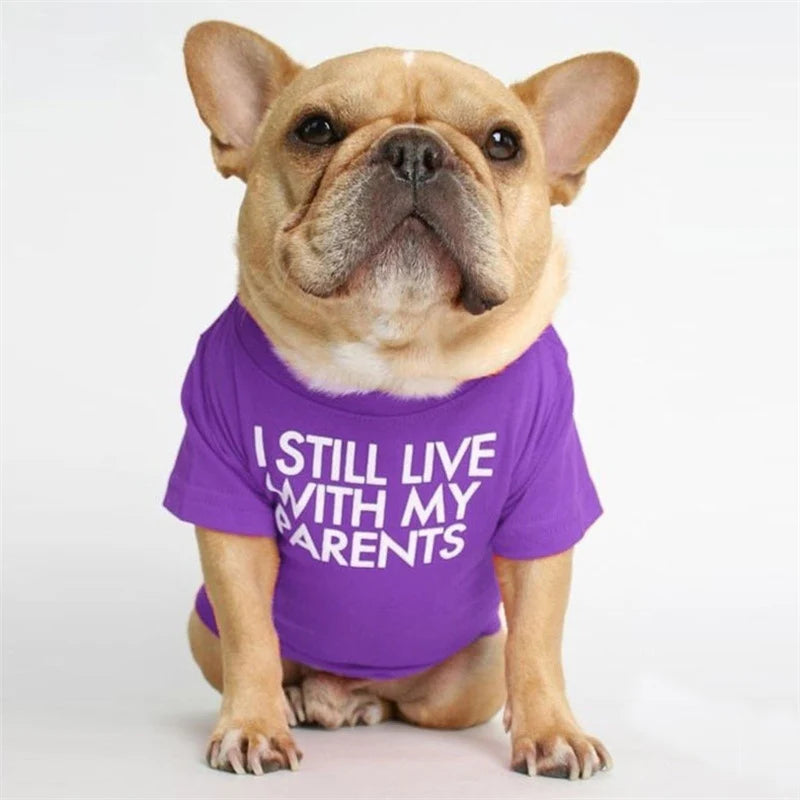 Spring Summer Pet Dog Clothes Round Neck T-shirt for Small Dogs French Bulldog Shiba Inu Puppy Pullovers Letter Print Vest