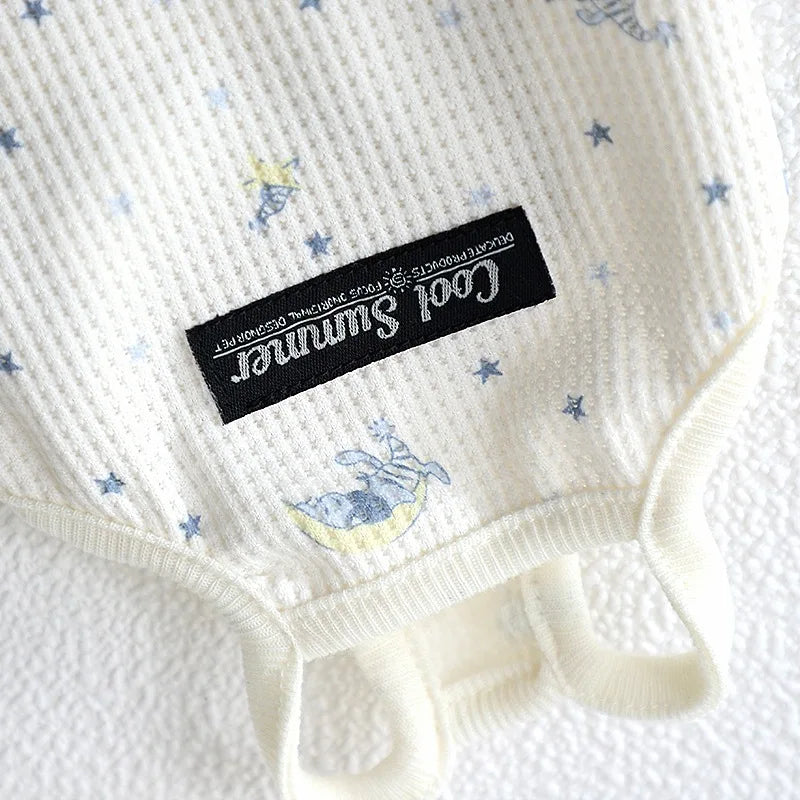 Pet Dog Summer Thin Clothes Waffle Cute Tank Top with Ins Air Conditioning Shirt Small Dog Supplies Puppy Clothes Cooling Vest