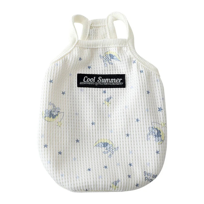 Pet Dog Summer Thin Clothes Waffle Cute Tank Top with Ins Air Conditioning Shirt Small Dog Supplies Puppy Clothes Cooling Vest