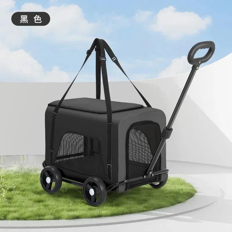 Small Pet Cart Dog Cat Trolley Out Small Pet Cart Lightweight Dog Supplies