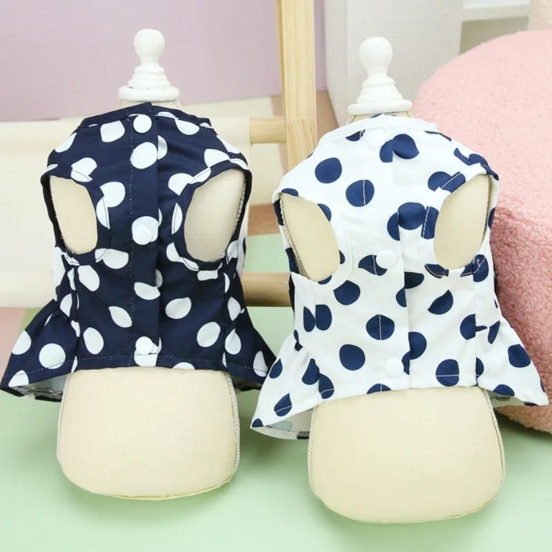 Summer Bow Knot Dog Dress Soft Dog Clothes Fashion Puppy Princess Skirt Dot Print Cat Dress Pet Costumes Chihuahua Dog Clothes