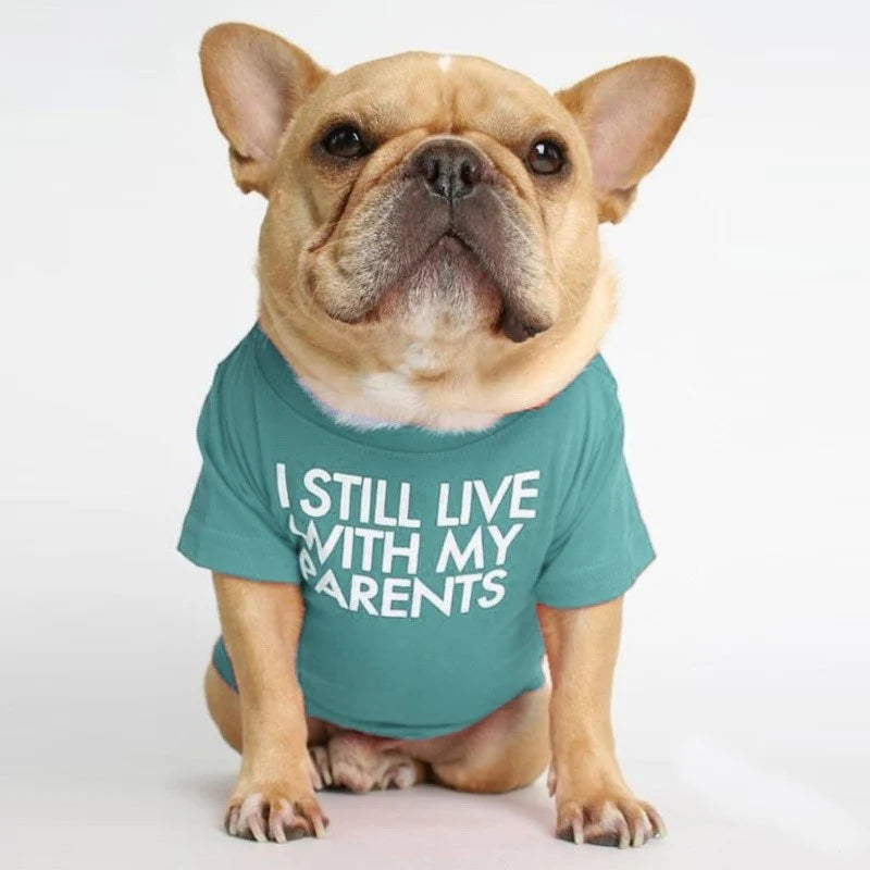 Spring Summer Pet Dog Clothes Round Neck T-shirt for Small Dogs French Bulldog Shiba Inu Puppy Pullovers Letter Print Vest