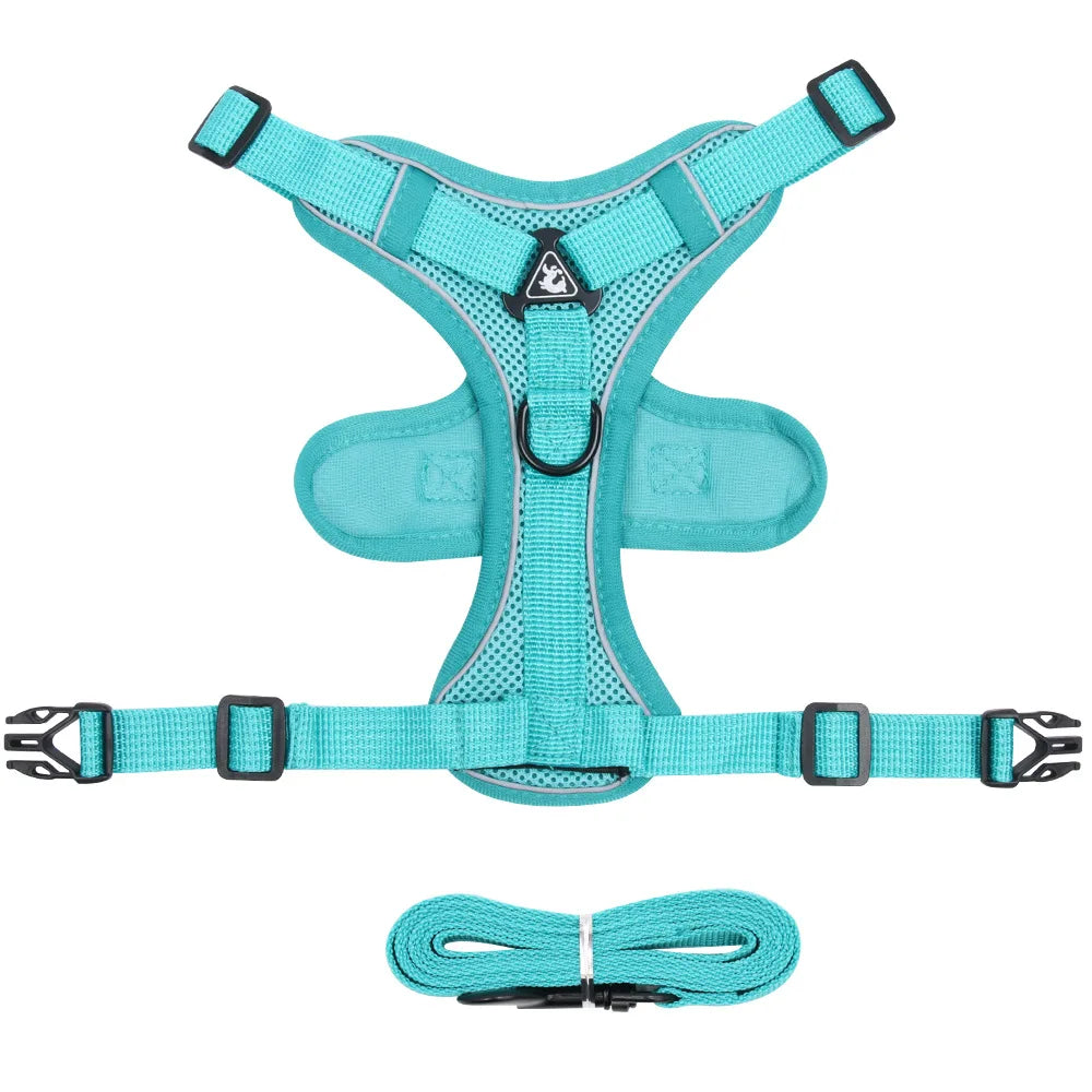 Dog Harness Cat Leash Collar Bulldog Straps Small Medium Dog Harnesses Bichon Frise Vest Puppy Reflective No-Pull Pet Supplies