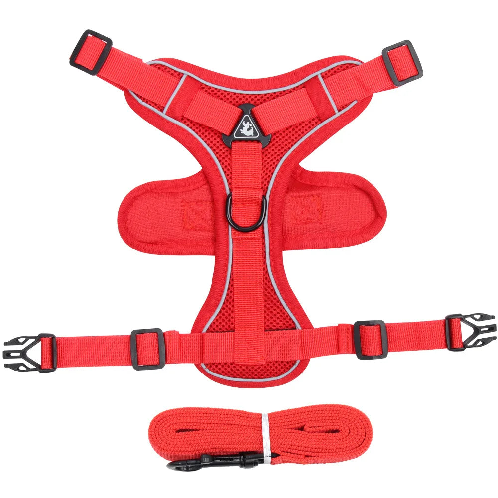 Dog Harness Cat Leash Collar Bulldog Straps Small Medium Dog Harnesses Bichon Frise Vest Puppy Reflective No-Pull Pet Supplies