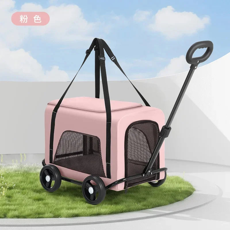 Small Pet Cart Dog Cat Trolley Out Small Pet Cart Lightweight Dog Supplies
