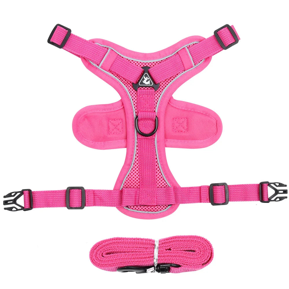 Dog Harness Cat Leash Collar Bulldog Straps Small Medium Dog Harnesses Bichon Frise Vest Puppy Reflective No-Pull Pet Supplies
