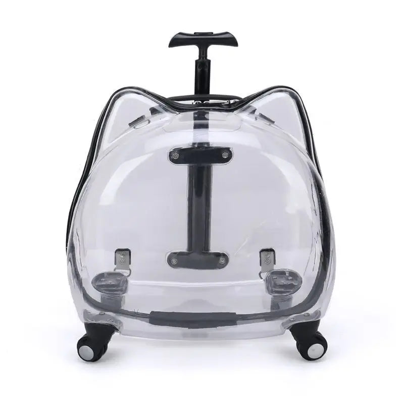 Cat Carrier Pet Trolley Box Outdoor Portable Transparent Push-Pull Box Cat Stroller Backpack Dog Luggage Large Capacity