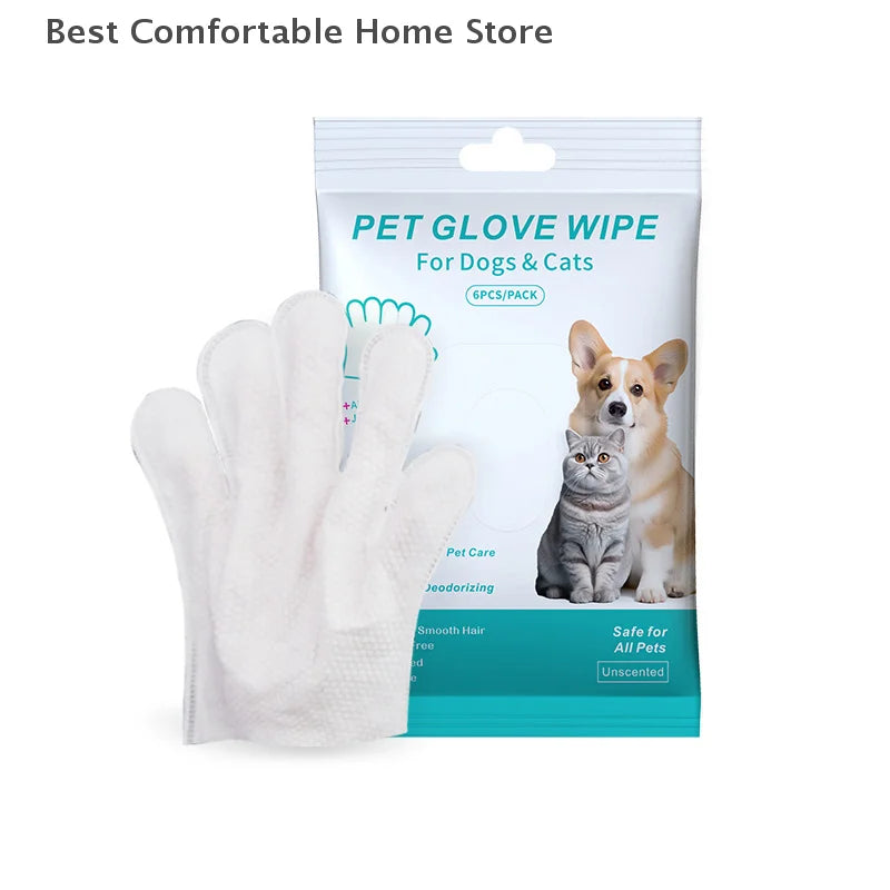 Daily Care Cat Dog Disposable Glove Pet Wash Free Glove No Rinse Washing Gloves Deodorizing Dry Cleaning Wet Towels Pet Supplies