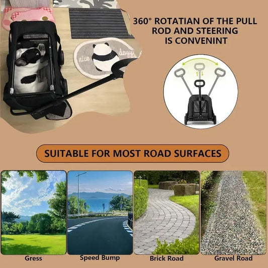 Pet Stroller for Small Dogs,Foldable Dog Stroller,Pet Carrier for Small Pets Dogs and Cats,Breathable Visible Mesh