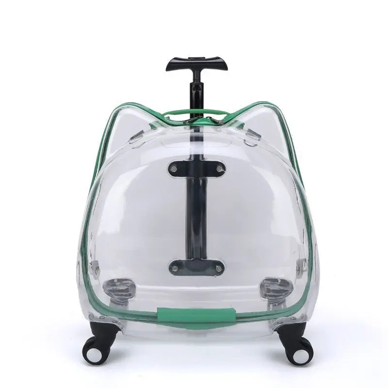 Cat Carrier Pet Trolley Box Outdoor Portable Transparent Push-Pull Box Cat Stroller Backpack Dog Luggage Large Capacity