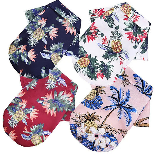 Hawaiian Beach Style Dog Clothes Summer Dog T-Shirt Pet Clothes For Small Dogs Cats Chihuahua Yorkies Clothing Thin Puppy Shirts