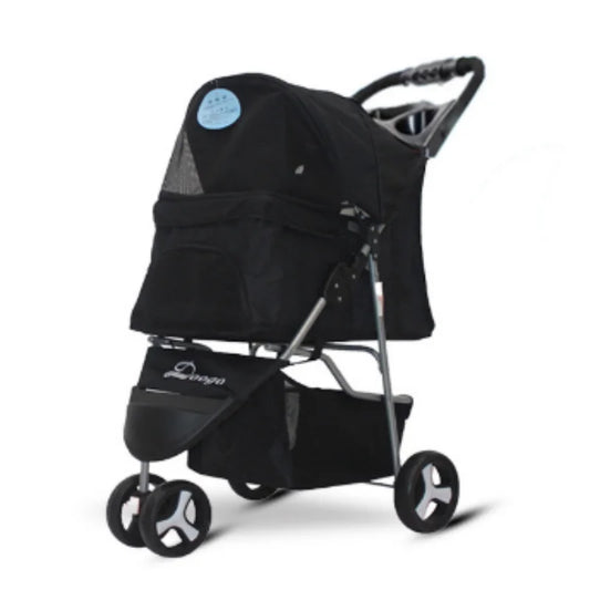 Easy Folding Dog Trolley Pet Stroller With 4 Wheel Carts