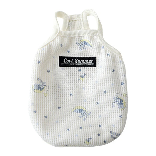Pet Dog Summer Thin Clothes Waffle Cute Tank Top with Ins Air Conditioning Shirt Small Dog Supplies Puppy Clothes Cooling Vest