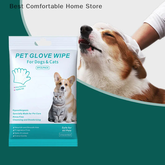 Daily Care Cat Dog Disposable Glove Pet Wash Free Glove No Rinse Washing Gloves Deodorizing Dry Cleaning Wet Towels Pet Supplies