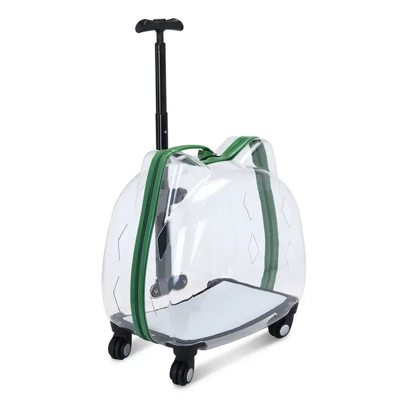 Cat Carrier Pet Trolley Box Outdoor Portable Transparent Push-Pull Box Cat Stroller Backpack Dog Luggage Large Capacity